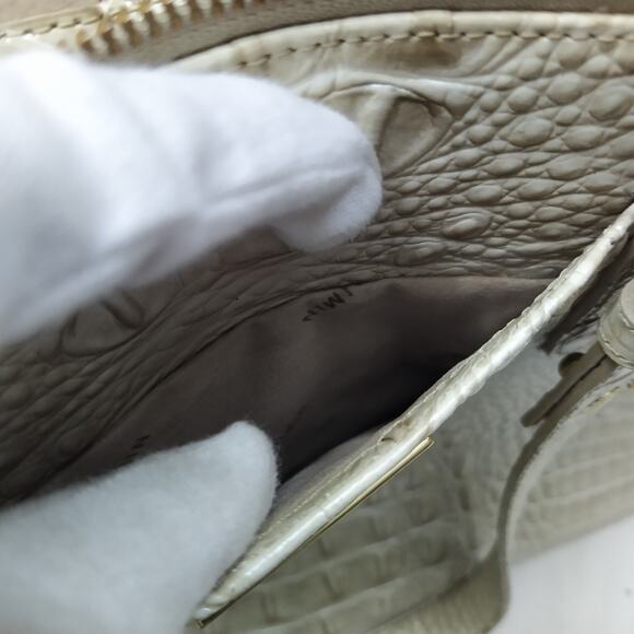 Brahmin Blake Ivory Leather Crocodile Embossed Double Handle Tote Shoulder Bag - Picture 15 of 16